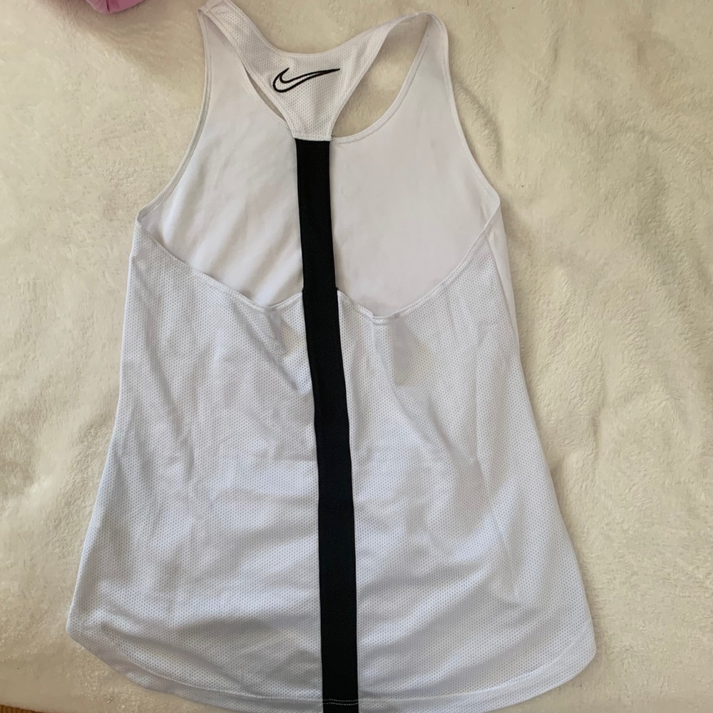 Nike White and black athletic tank top